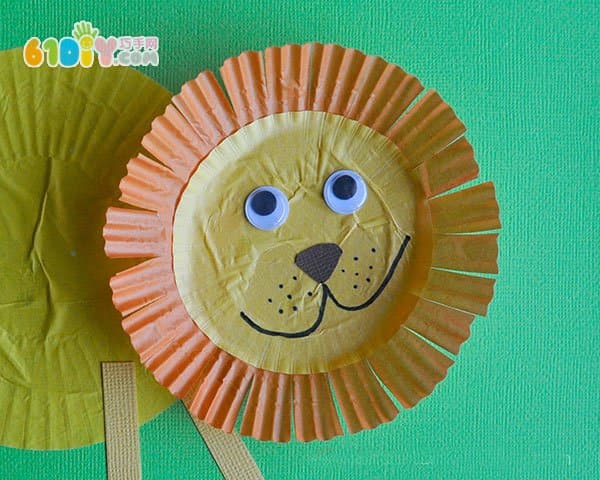 儿童手工 蛋糕纸狮子贴画