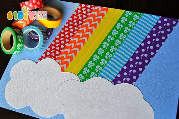 儿童创意DIY 彩色胶带制作美丽彩虹