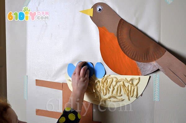 儿童创意贴画 小鸟的家