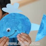 儿童DIY制作纸盘鲸鱼