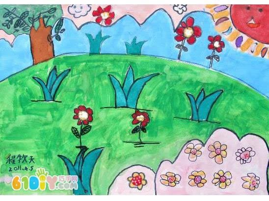 关于春天的儿童画作品