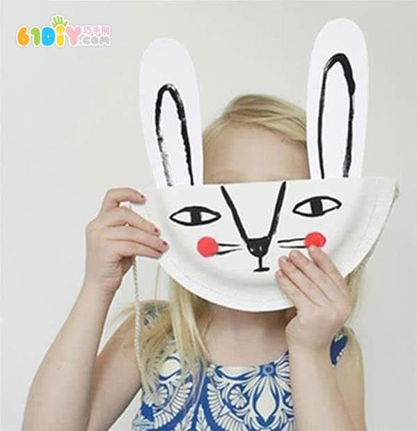 儿童DIY 纸盘制作兔子包包