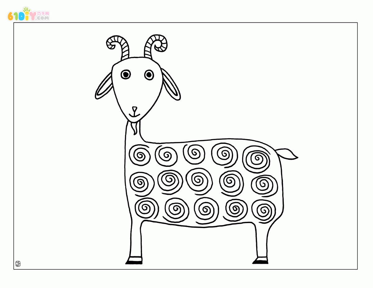 小羊填色图
