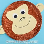 纸盘动物手工制作 可爱的小猴子