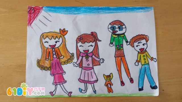 儿童画作品《全家福》(3)_快乐涂鸦_巧巧手幼儿手工网