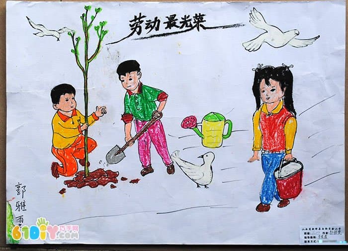 五一劳动节儿童画作品
