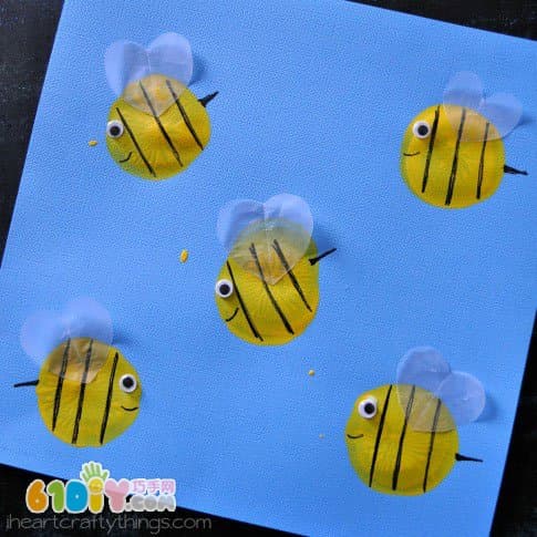 气球印绘画 可爱的小蜜蜂