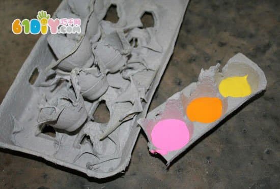 母亲节礼物DIY 鸡蛋托制作郁金香装饰画