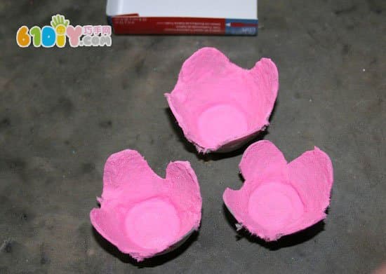 母亲节礼物DIY 鸡蛋托制作郁金香装饰画