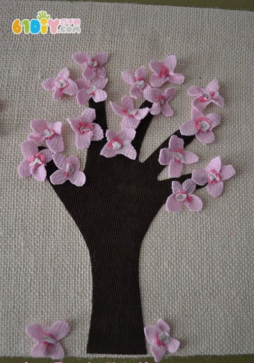 春天手工装饰画 美丽的桃花