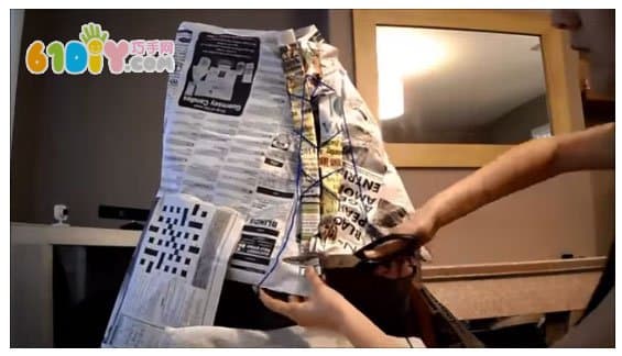 环保时装教程 报纸制作婚纱裙