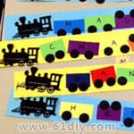 儿童贴画手工 载着名字的小火车