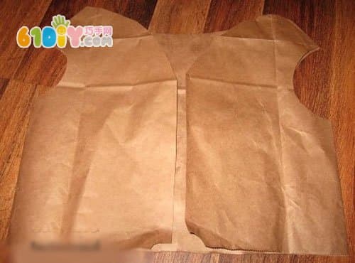 牛皮色纸袋制作印第安人环保衣