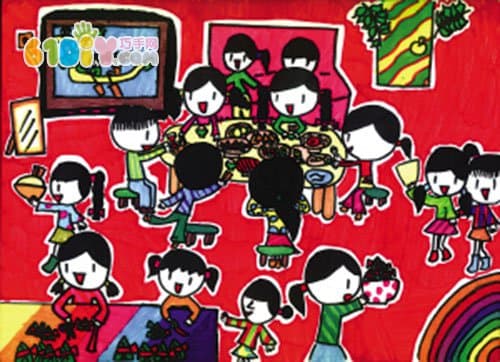 端午节习俗儿童画作品