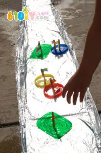 儿童废物利用DIY夏日的帆船