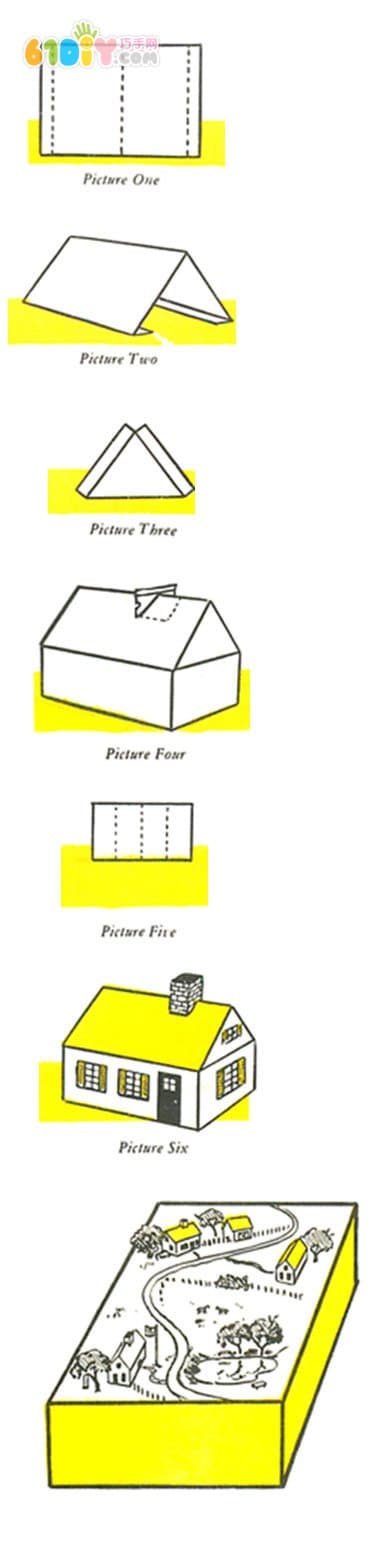 利用废纸板制作一个小村庄