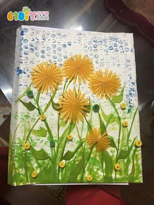 简单的吸管花制作贴画手工