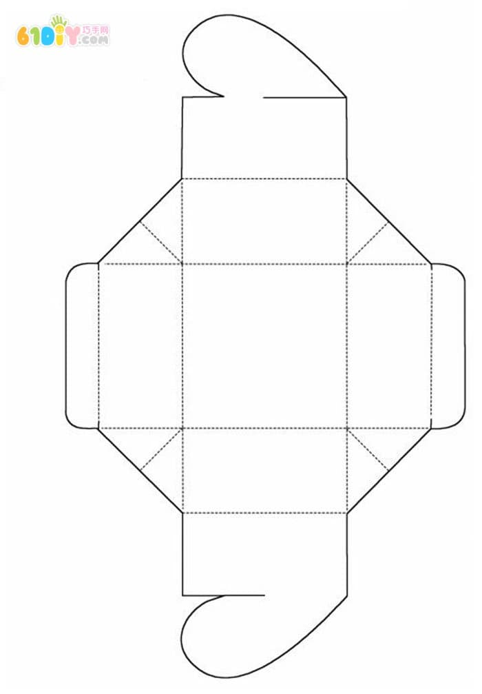 心形纸盒制作和模板图样