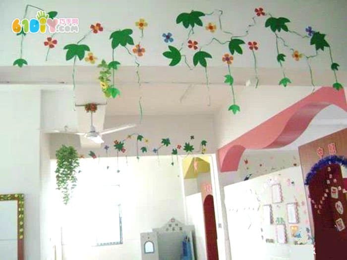 幼儿园教室装饰 绿藤吊饰_吊饰_巧巧手幼儿手工网
