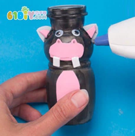 酸奶瓶动物手工 长颈鹿河马大象猴子