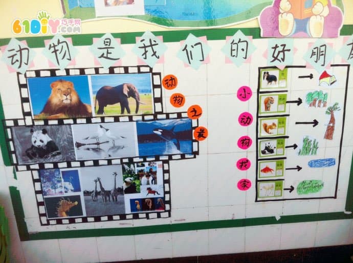 幼儿园主题墙 动物是我们的好朋友