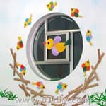 幼儿园窗饰设计 鸟窝