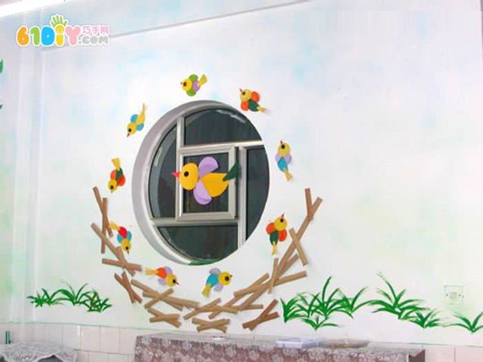 幼儿园窗饰设计 鸟窝