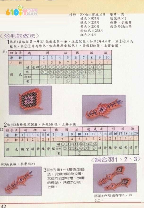 三角插动物制作教程 开屏的孔雀