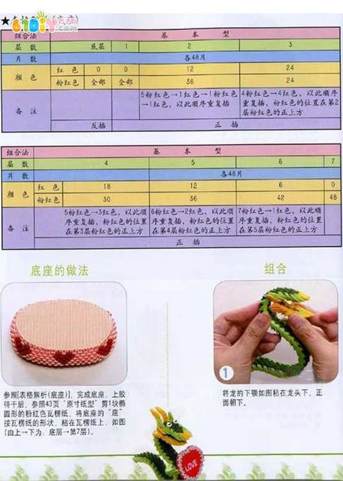 三角插中国龙手工制作教程