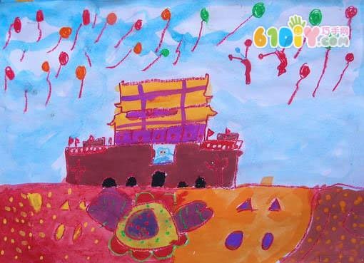 抗战纪念日 小朋友们画的北京天安门作品