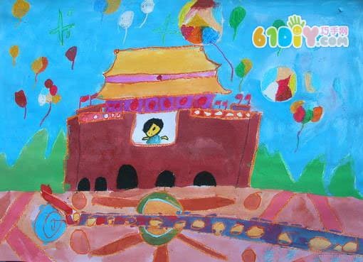抗战纪念日 小朋友们画的北京天安门作品