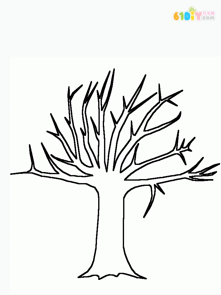 儿童绘画 用洗碗刷画一画秋天的大树
