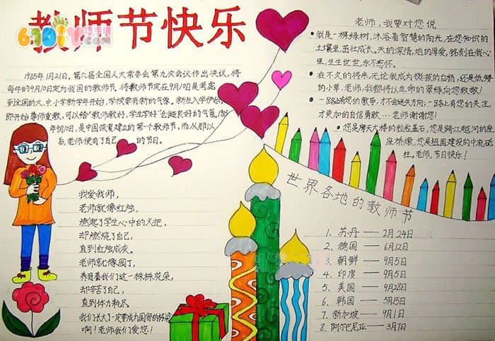 教师节手抄报作品图片