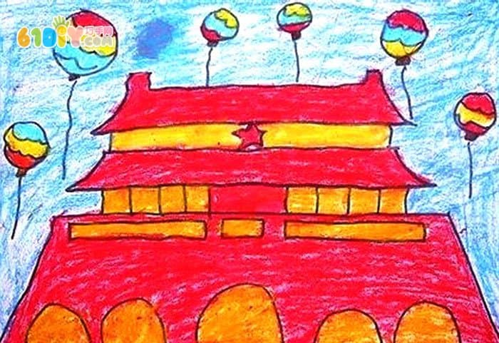 精彩的国庆节儿童画作品图片_快乐涂鸦_巧巧手幼儿手工网