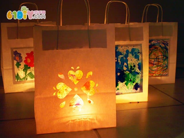 儿童制作纸袋艺术灯笼