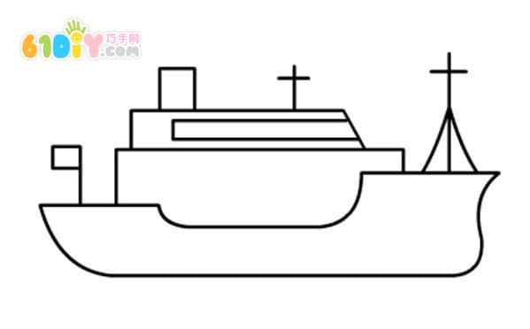 军舰简笔画步骤教程