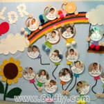 幼儿园教室照片墙墙面布置