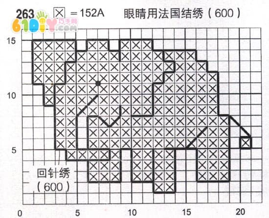 大象十字绣图案