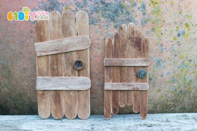 儿童DIY 雪糕棒手工制作卡通门