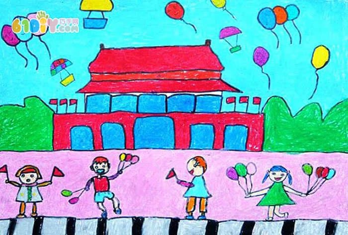 庆祝国庆幼儿绘画