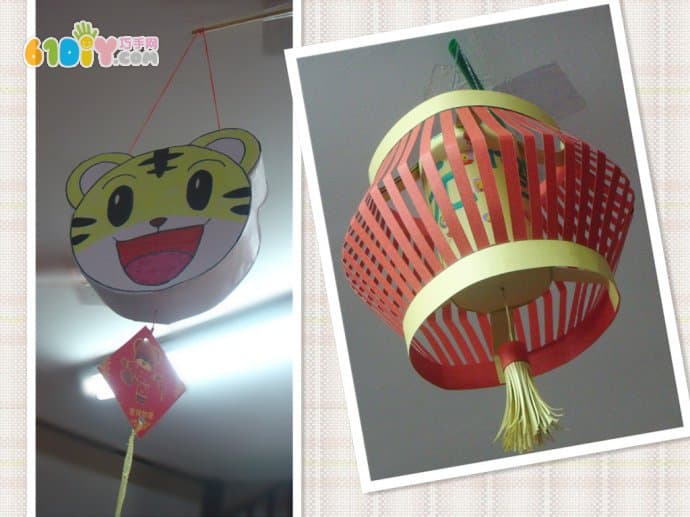 废弃物制作漂亮的灯笼作品