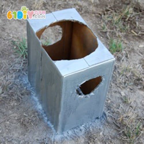 亲子DIY 纸箱手工制作万圣节机器人服饰
