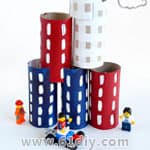 儿童创意手工 卷纸筒制作城市高楼