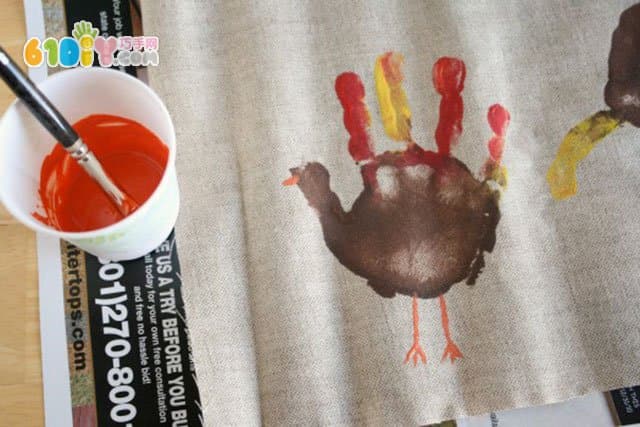 手印画火鸡的画法