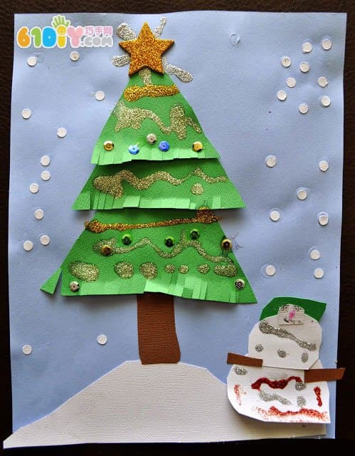 圣诞节儿童手工 圣诞树贴画