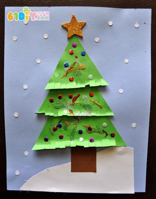 圣诞节儿童手工 圣诞树贴画