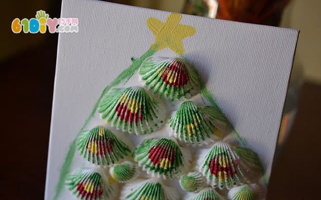 儿童贴画手工 贝壳圣诞树