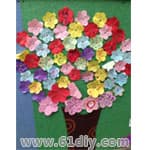 幼儿园墙饰 漂亮的花朵感恩树