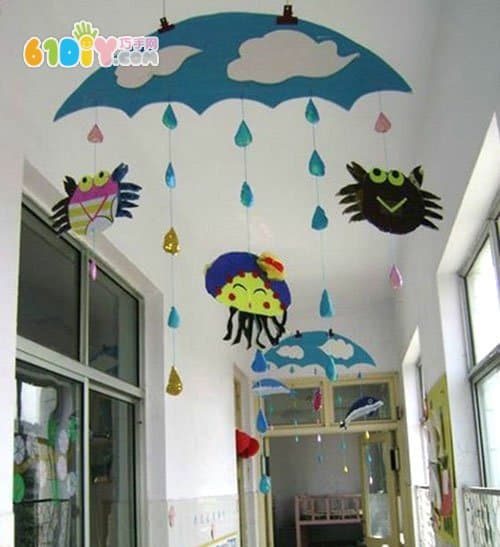 幼儿园吊饰 下雨的云朵