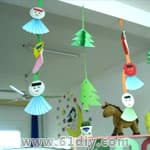 幼儿园圣诞节吊饰 小天使和圣诞树